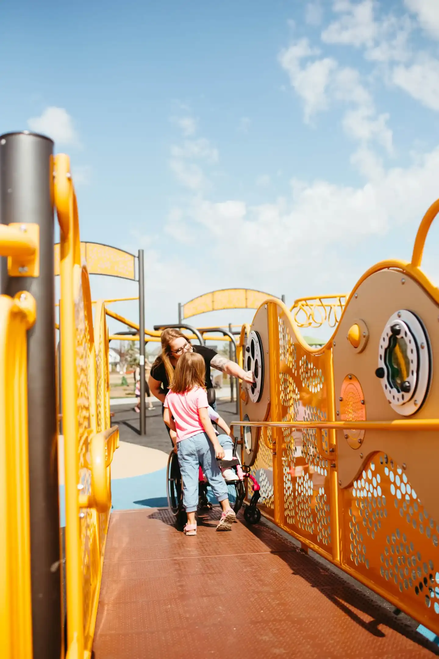 adult and child at a park